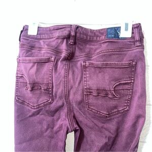 AE High Rise Jegging Pants Jeans Women’s Size 6 Skinny Jeans Maroon Burgundy euc